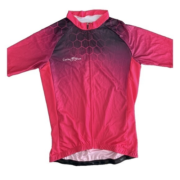 Cycle‎ Run Womens Short Sleeve Shirt with 3 Back Pockets Pink/Purple Size XXL - Picture 2 of 6